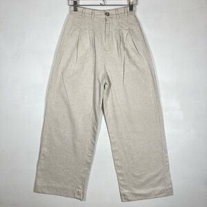 FREE PEOPLE Lotta Love Linen Trousers Wide Leg Boho Lagenlook Hippie Size 2